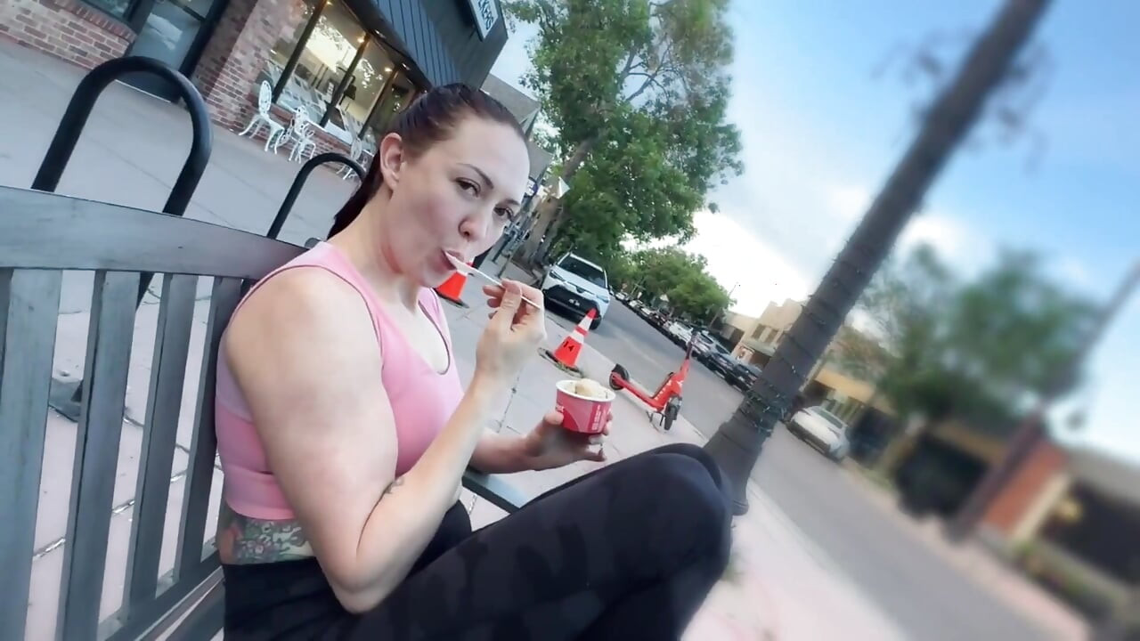 Cumshot on the Roof of Cafe Tinder Date Ends by
