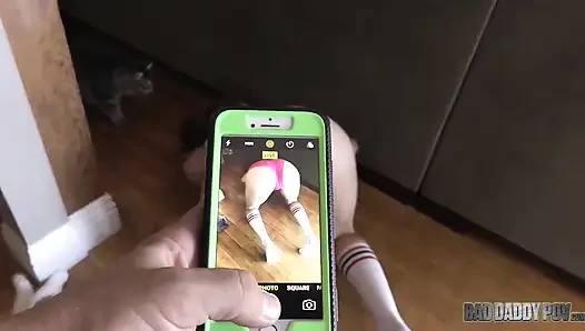 Bad POV - Stepdaughter's Shocking Discovery, He Caught Him Masturbating to Her Photosmily!