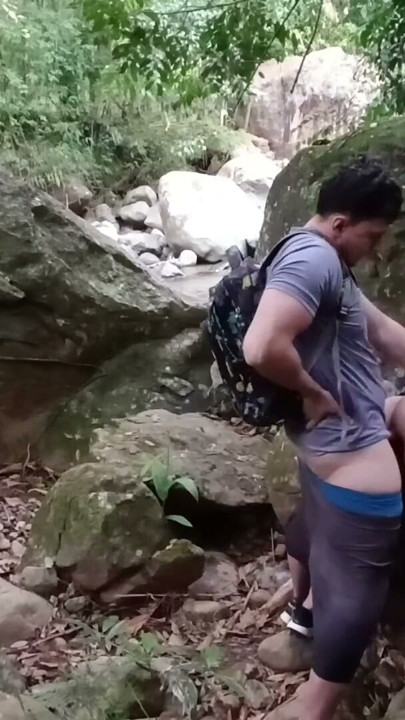 FINAL PART. I REALLY ENJOY FUCKING IN NATURE.. I'm going to the forest to fuck my friend, he cums on my leg | Clip 1