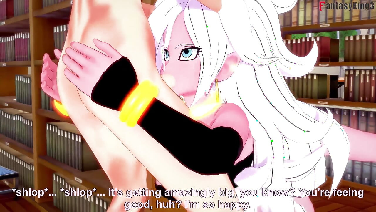 android 21 masturbates in the library so I help her - Dragon Ball Zex Series