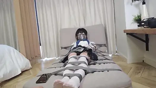 Mz25-Jk девушка была доведена до оргазма, будучи связана морской лентой