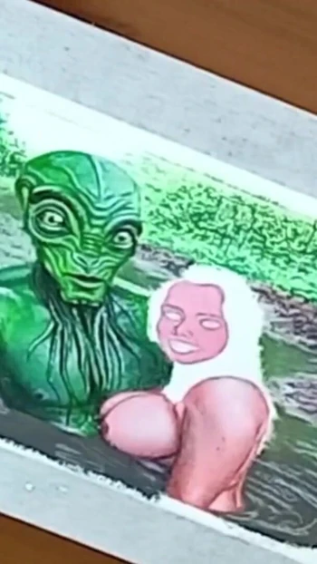 Epic moment from "Erotic Art Or Drawing Of Sexy Indian Desi Bhabhi in Love With an Extraterrestrial Alien"