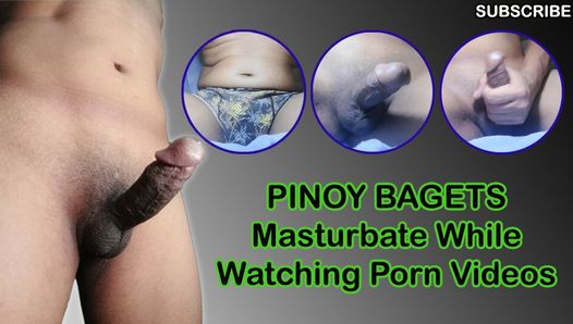 Knappe pinoy -man die masturbeert tijdens het kijken naar pornofilms. alleen in huis