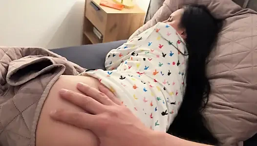 Step Son Cums Twice on Stepmom in Bed After Cuddle Request
