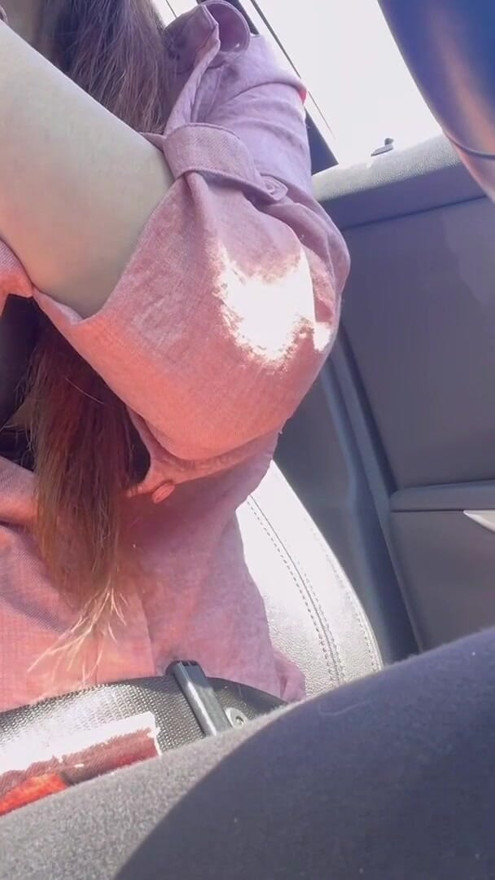 Italian Big tits Milf Artemisia Love hot Car ride while flashing her boobs | Clip 1