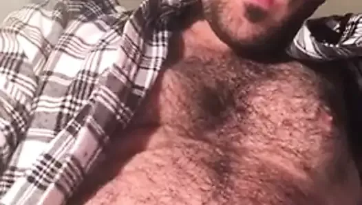Hot hairy man jerks until he cums