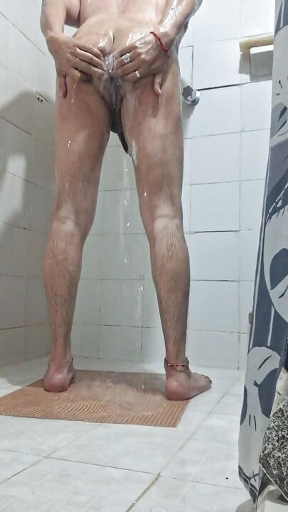 Relaxing in the shower