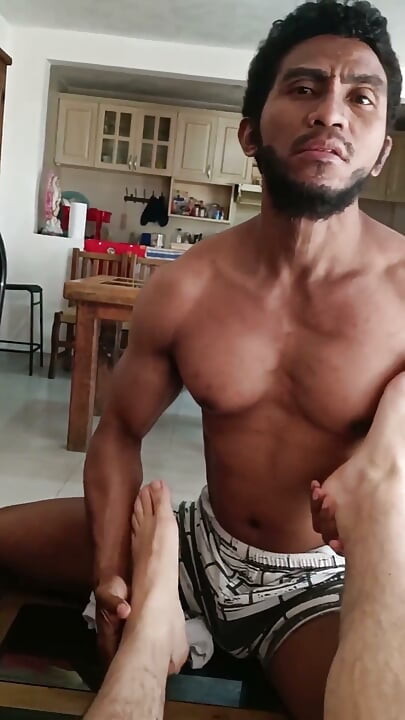 After Gym Feet Worship and Cum