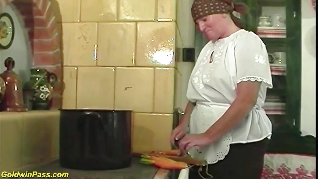 Chubby hairy granny enjoys her first rough anal sex