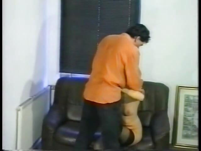 Hot cuttie in net tights cajoles a hard cock in a couch