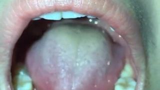 Student girl mouth after drink cum