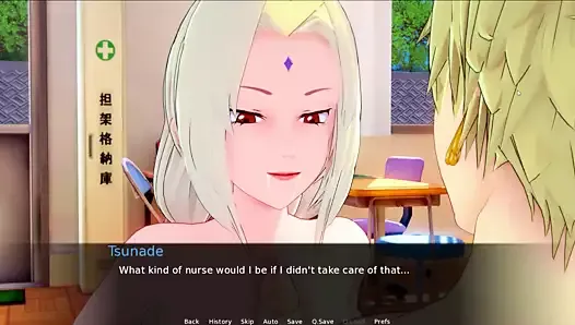 Chequeo con Tsunade (Naruto) en la infermeria
