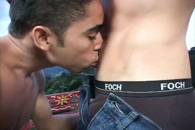 Handsome guy waits for his lover to make long and enduring anal sex with hard oral sex and gigantic cumshot