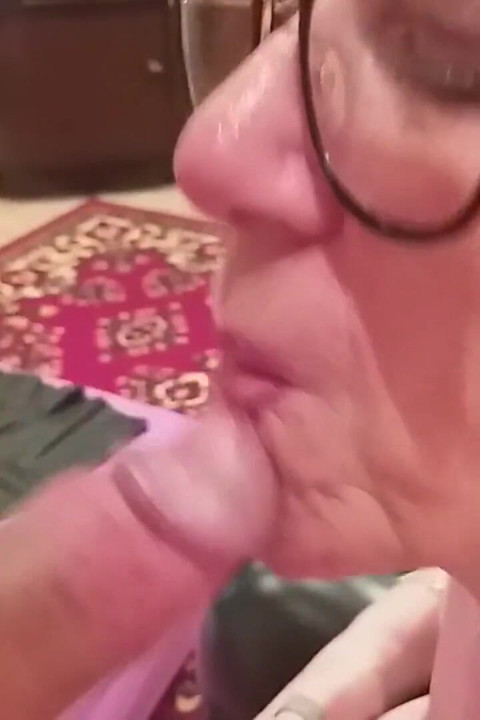 Horny Granny Kisses Her Tits