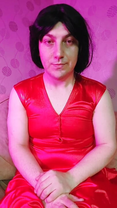 Red Princess Kitty Cross Having Fun in Red Dress
