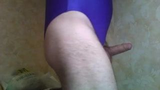 purple spandex  swimsuit