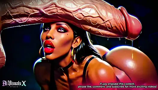 Big Boobs And Ass Ebony Goddesses - White Cock Worship: Dark ASMR & Extreme Contrast (4K AI Animated Porn)