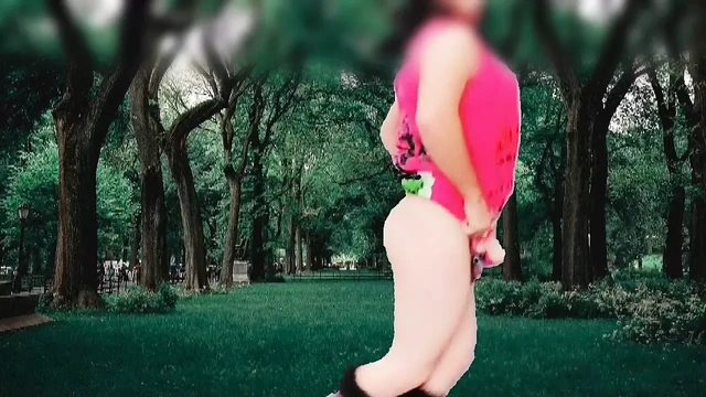 PUBLIC. Sexy ladyboy hot nude dancing in the park