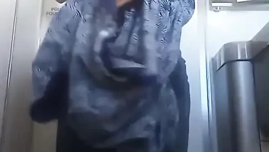 Jim takes risks by jerking off naked in the airplane lavatory for your pleasure and blasts a huge load
