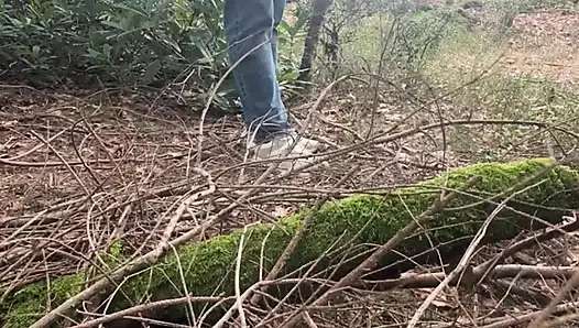 Real amateur Milf wife in the woods.