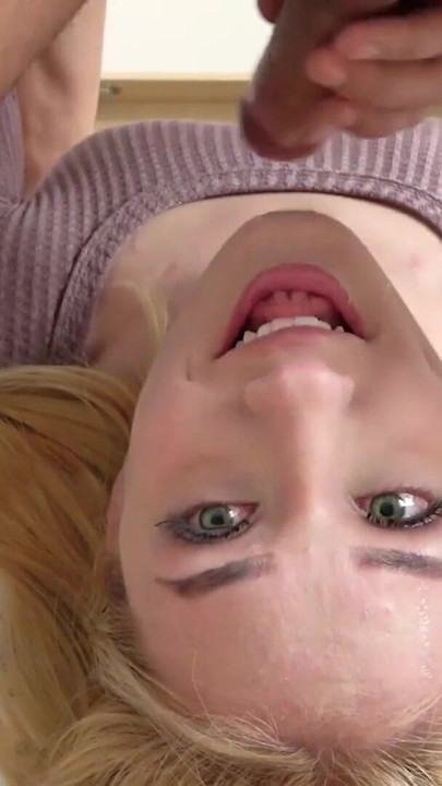 This PETITE 18YO BLONDE GIRL turned into a cum slut... SWALLOWED my cock deep in sloppy BJ | Clip 1