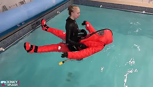 Human Life Raft - Inflated Suit Slave Pool Domination