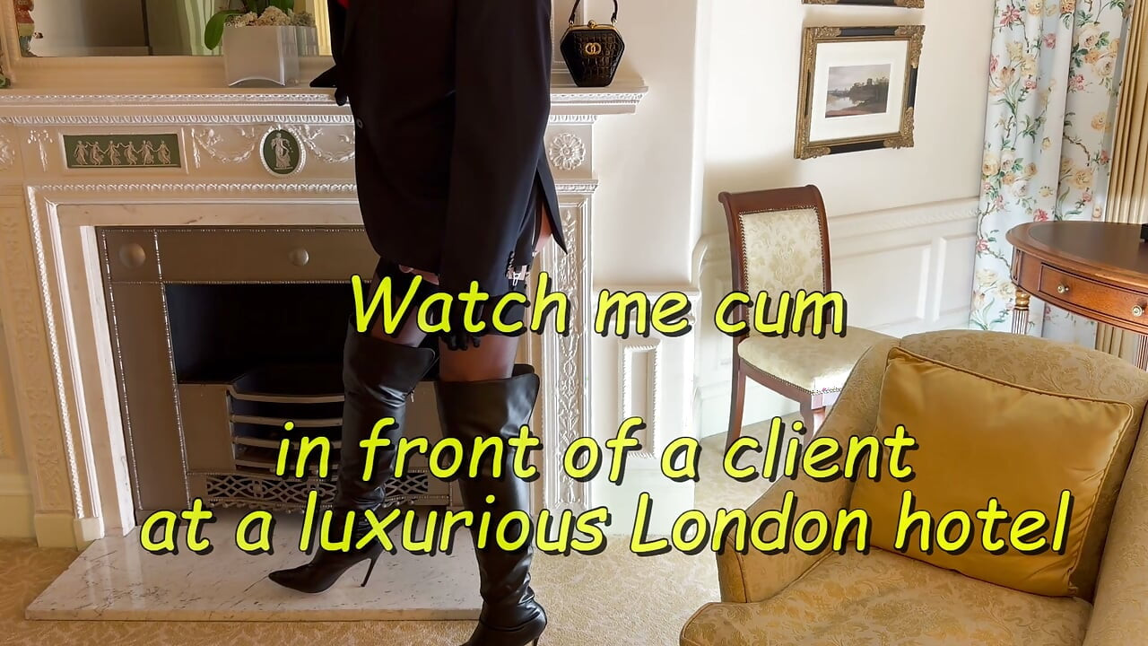 Sissy hooker masturbating in front of a client at a luxury London hotel