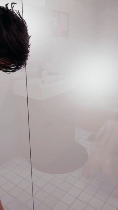 Stepson Jerking Cock While Watching Japanese Stepmom Masturbating Pussy In Bathroom | Clip 1