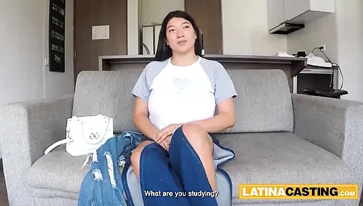 MASSIVE TITS Latina Face Fucked ROUGH By Monster Cock In Amateur Casting
