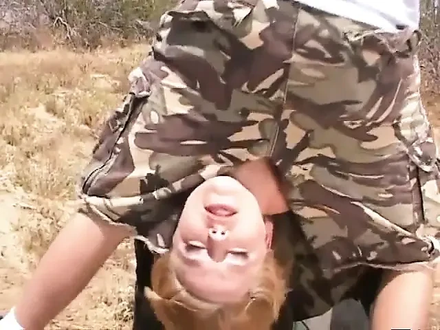 Hot blonde outdoors