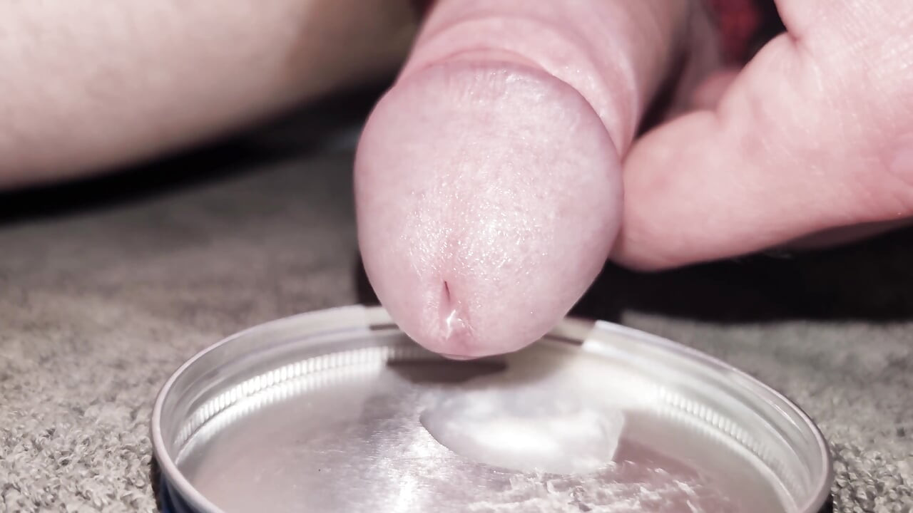 Play, Edge and Leak Lots of Sperm Precum Spunk. Close up Thick Cum Load. Swallow My Own Load