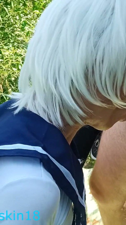 Street fucking twink in the bushes with a rough daddy was roughly fucked to cum by a big dick | Clip 1