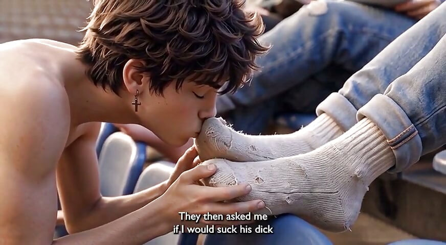 Boy Is Turned Into a Foot-sniffing Sissy by Jocks