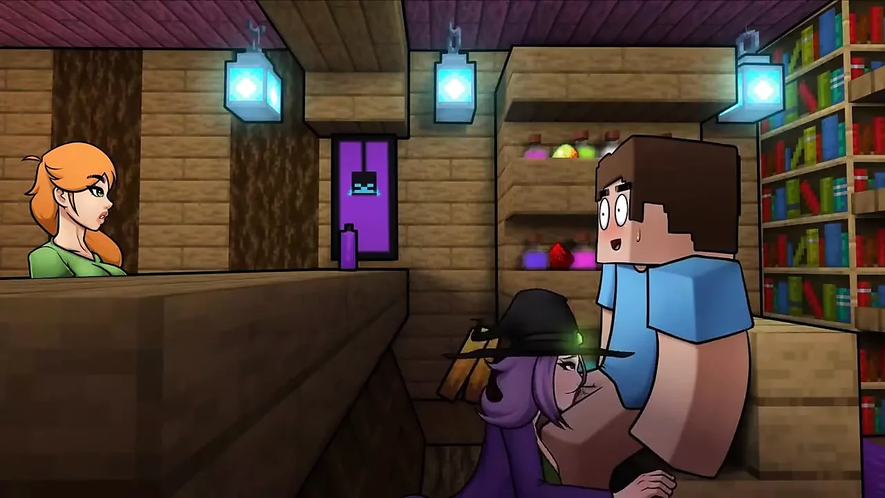 Minecraft Hentai - Artesanato com tesão - parte 21 - boquete de bruxa debaixo da mesa por Loveskysan69
