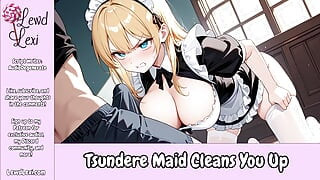 Your Tsundere Maid Cleans You Up - Erotic Audio Roleplay