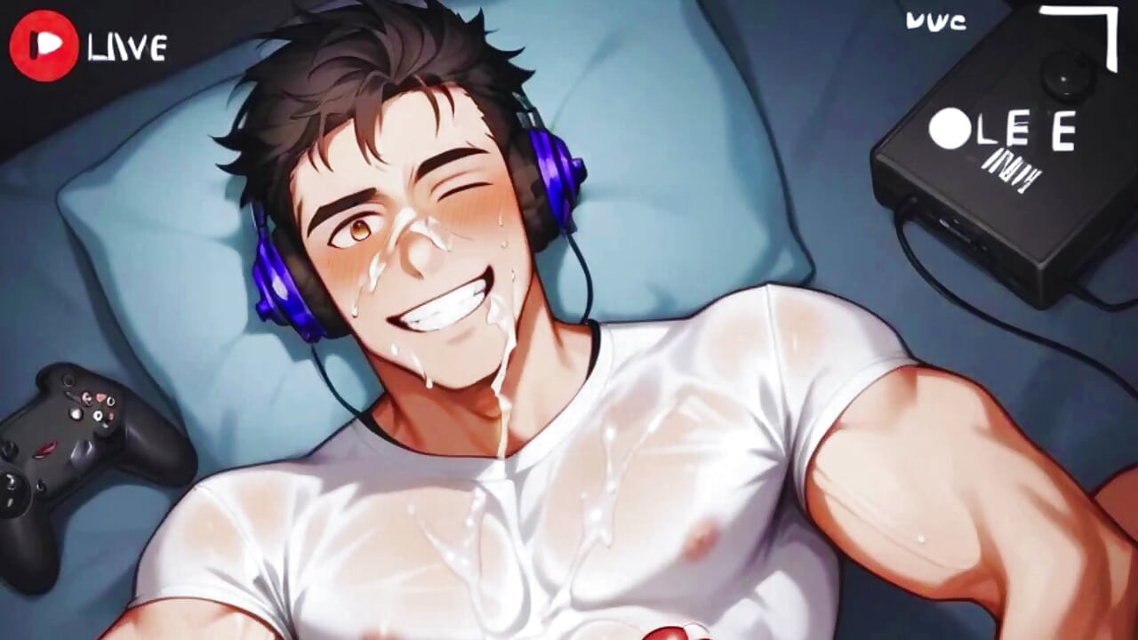 The Gamer's Live Stream Gets Out of Hand and Turns Into a Massive Online Gay Orgy. Anal Sex with a Gaping Ass