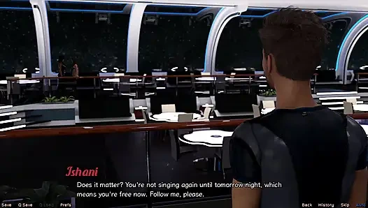 Terdampar di luar angkasa - tante penari striptis pamer toket besarnya