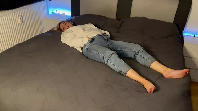 Masturbation in the head cinema multiple orgasms satisfyer fingering wet on bed clitoris rubbing solo voice Time for me
