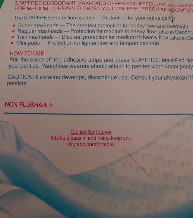 Вінтажний Stayfree Maxi Pads Cum