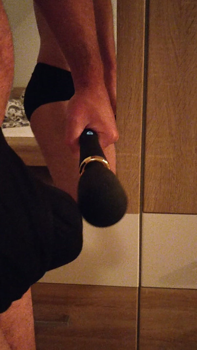 Milking the first drops of cum from my huge cock into my pad before I go to sleep. Enjoy it, pad and swallow it all night long!
