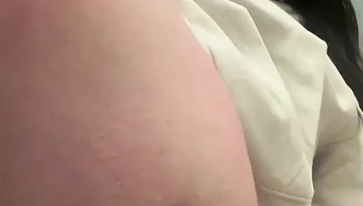 Care Aide Cums in Public Bathroom on Break