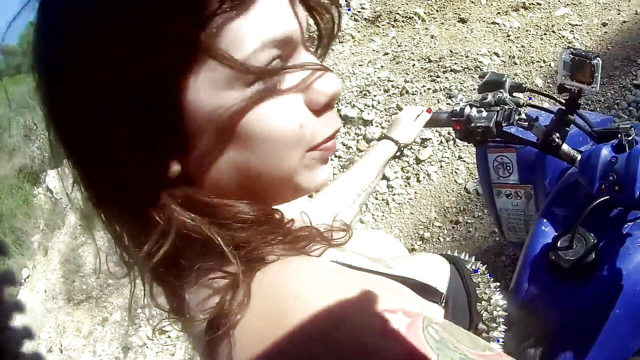 My busty stepsister Kimy Blue really wanted to fuck on the quad