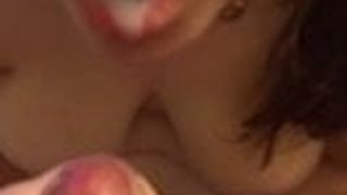 cum in open mouth and face