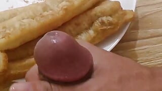 Eating mayonnaise flavored bread with a big dick