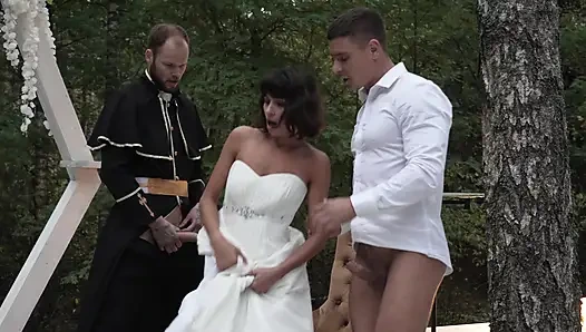 Looks Like the Wedding Didn't Go According to Plan? or Is a Threesome Supposed to Be Like That?