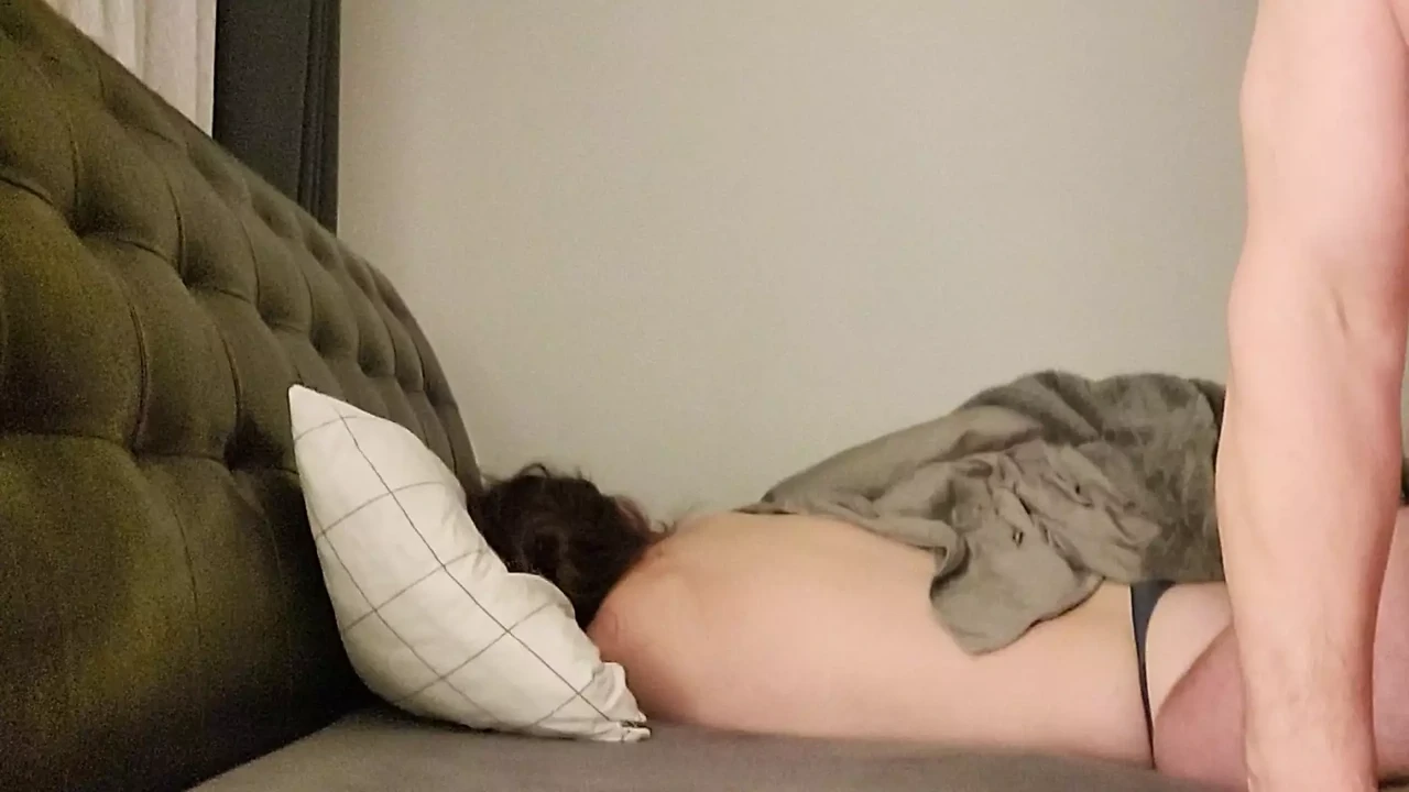 As soon as I lie naked in bed, he immediately gets to my wet pussy