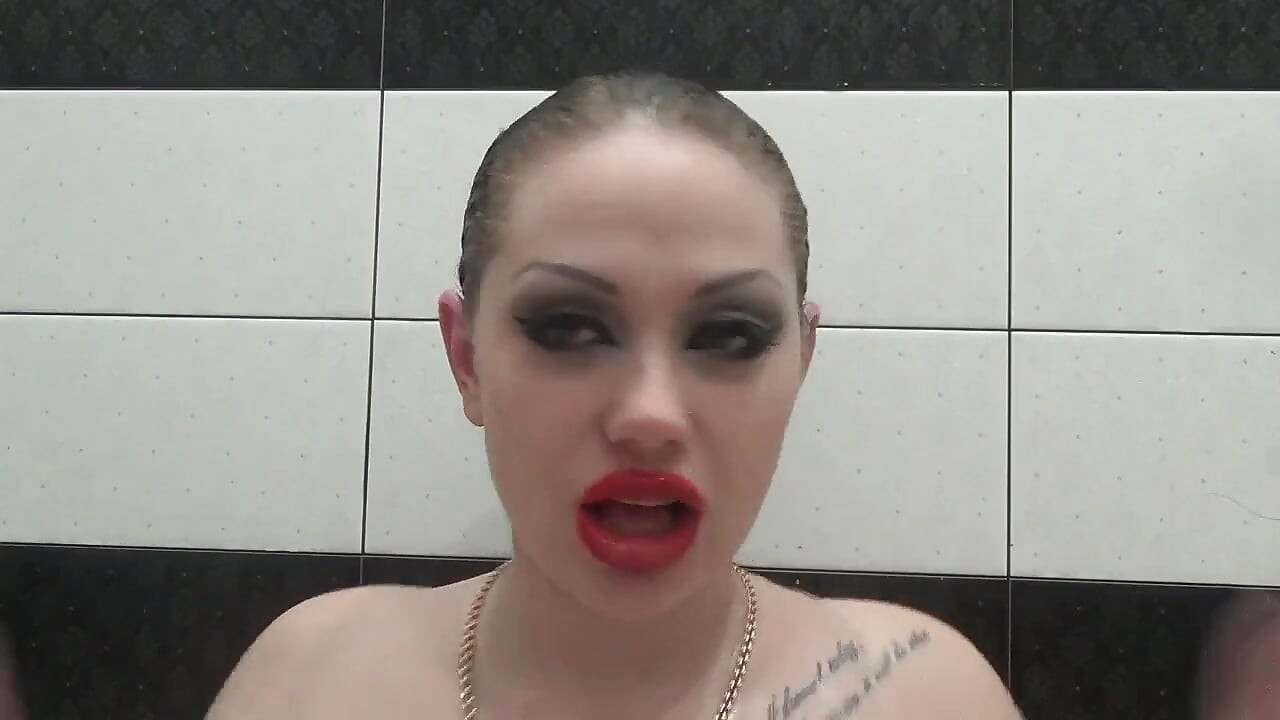 Hair washing and wet hair brushing with sexy makeup