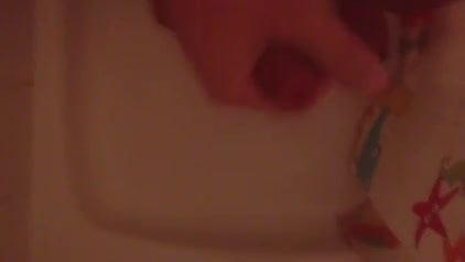 short cumshot in the morning shower