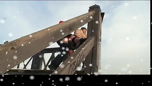 Young MILF Fucked and Creampied in Pussy by Big Hard Cock in the Snow