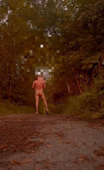 Long naked walk to the welcome sign , different direction
